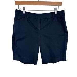 Express Black Editor Mid Rise Longer Length Cotton Chino Shorts Size 8‎